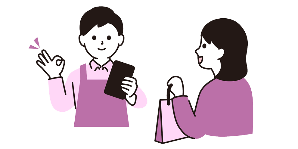 2. お店が紙商品券の二次元コードを読み取り